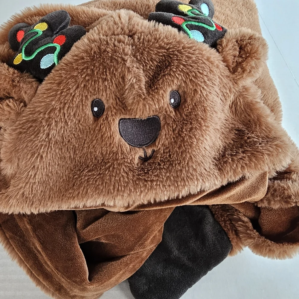 Wondershop at Target Hooded Plush Reindeer Blanket Throw Brown 40